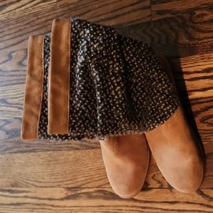 Toms Serra Slouchy Brown Suede Mid Calf Sz 8 Boots Women